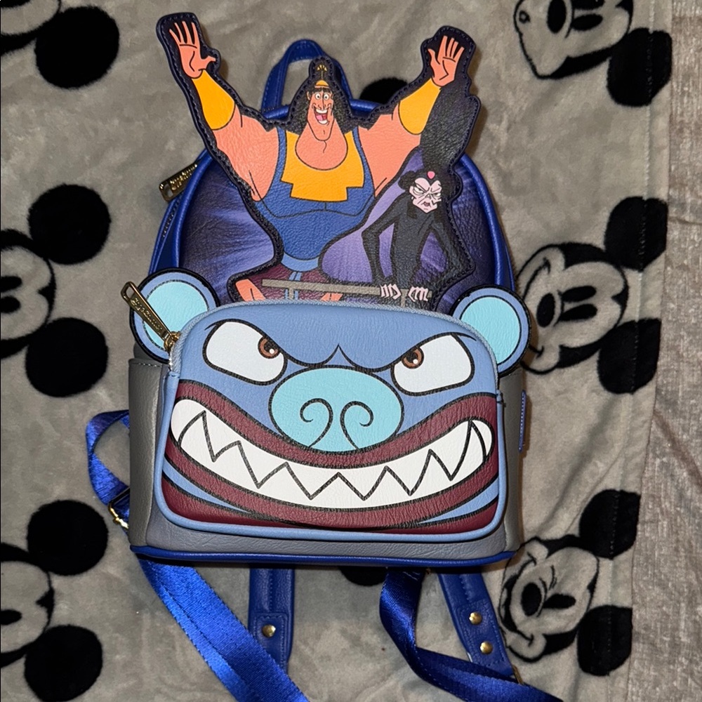 Blue Cartoon Character Backpack